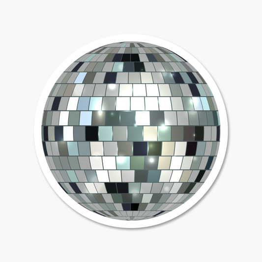 Disco Ball Silver 2.5" Everyday Sticker | Footnotes Paper