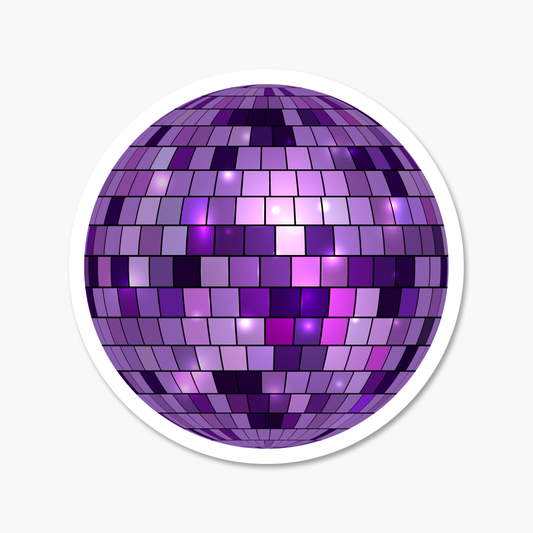 Disco Ball Purple 2.5" Everyday Sticker | Footnotes Paper