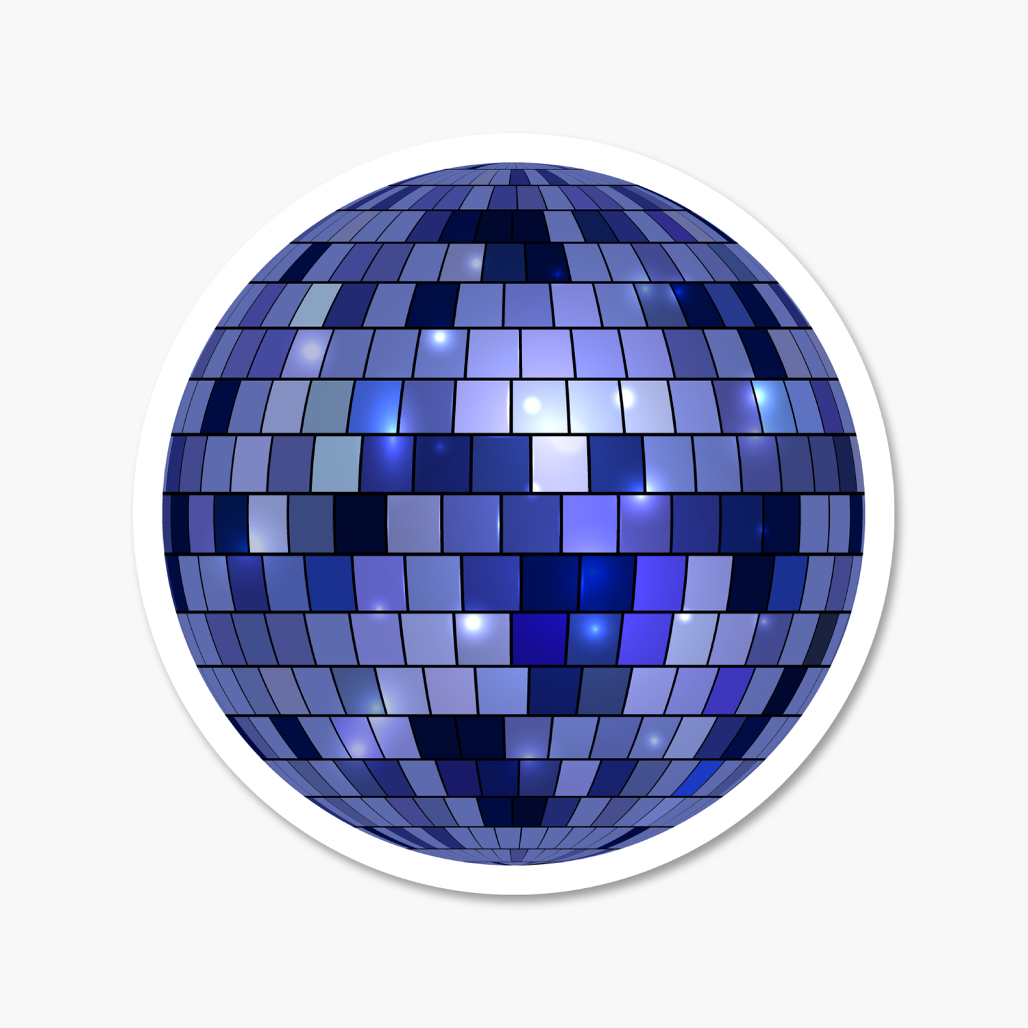 Disco Ball Navy Blue 2.5" Everyday Sticker | Footnotes Paper