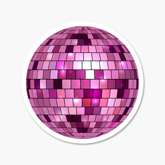 Disco Ball Pink 2.5" Everyday Sticker | Footnotes Paper