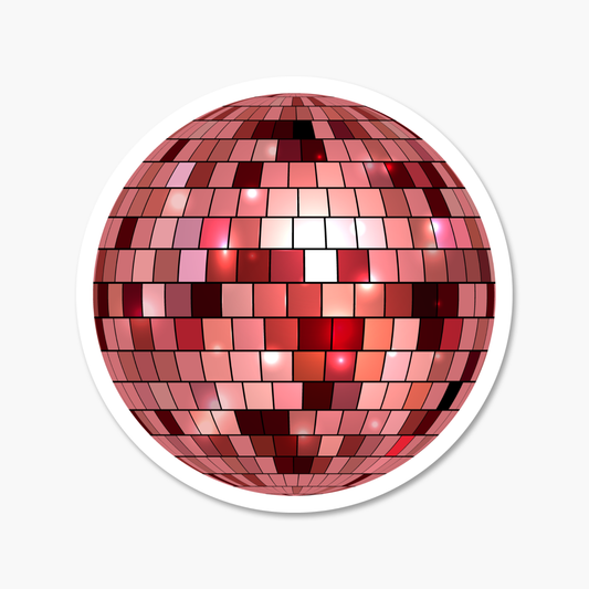 Disco Ball Red 2.5" Everyday Sticker | Footnotes Paper