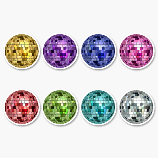 Mirrorball Disco Balls - Sticker Pack  | Footnotes Paper