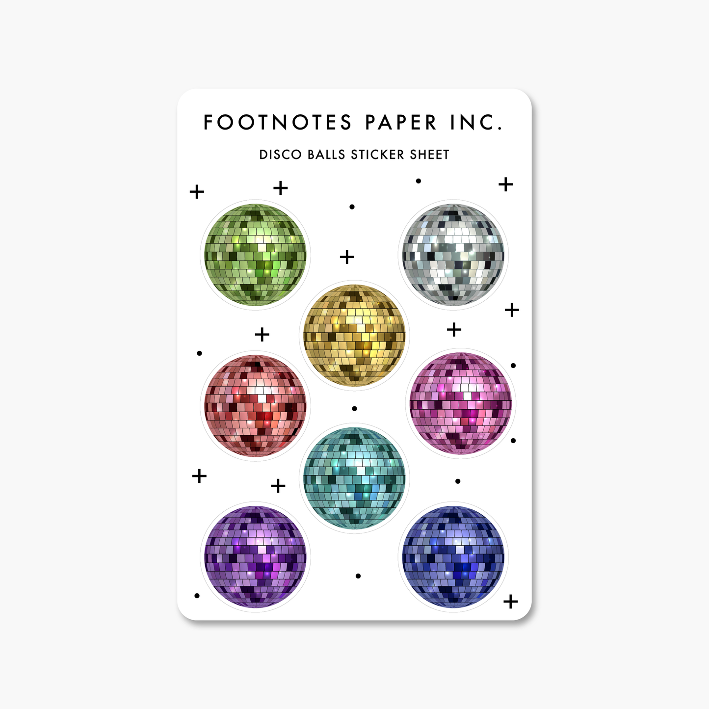 Mirrorball Disco Balls - Sticker Sheet   | Footnotes Paper