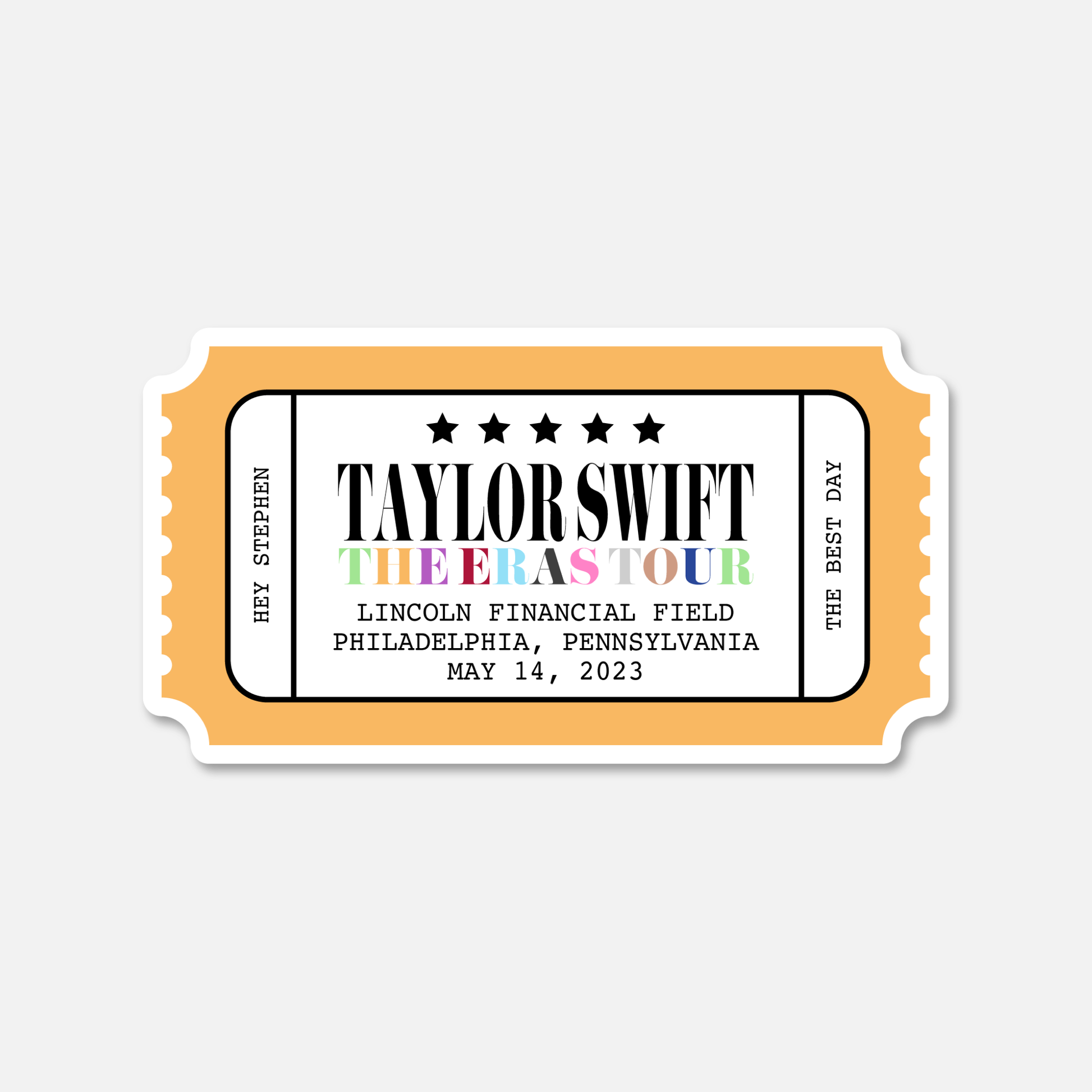 The Eras Tour Concert Ticket Stub Philadelphia, Pennsylvania Night 3  | Footnotes Paper