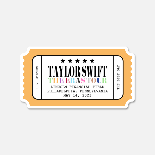 The Eras Tour Concert Ticket Stub Philadelphia, Pennsylvania Night 3  | Footnotes Paper