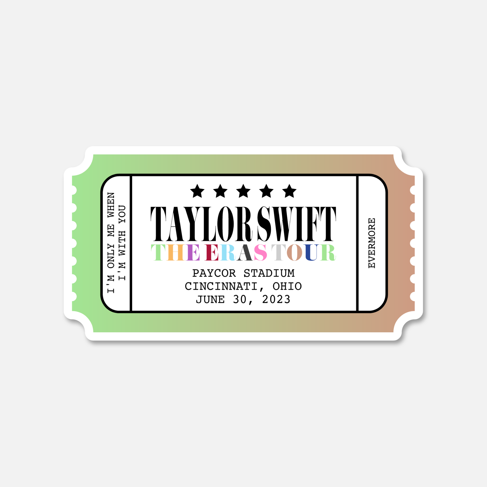 The Eras Tour Concert Ticket Stub Cincinnati, Ohio Night 1  | Footnotes Paper