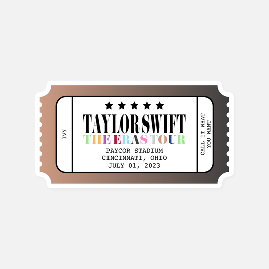 The Eras Tour Concert Ticket Stub Cincinnati, Ohio Night 2 - Eras Tour Merch