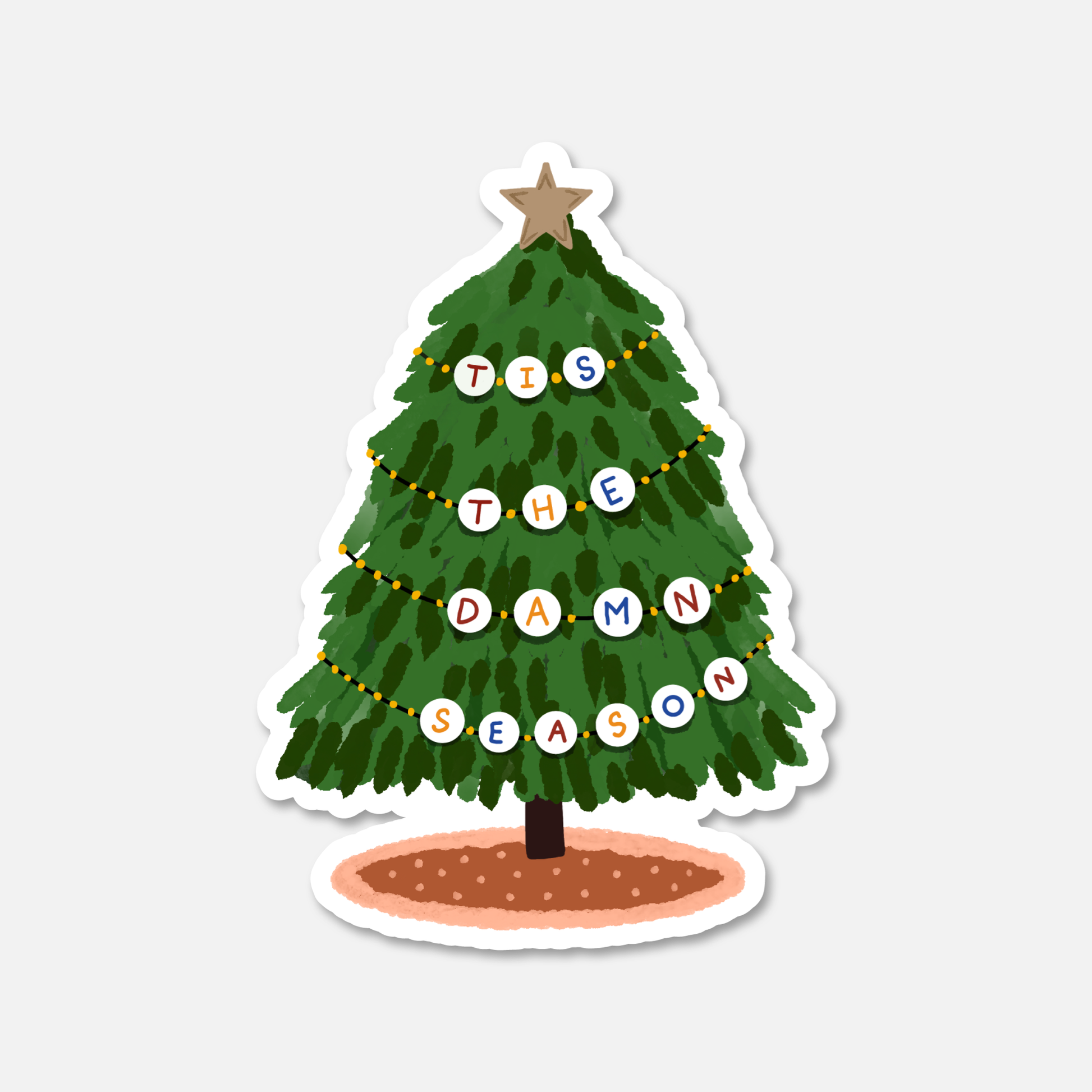 'Tis The Damn Season Christmas Stickers | Footnotes Paper