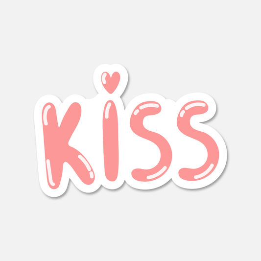 Pink Kiss Valentine's Day Sticker | Footnotes Paper