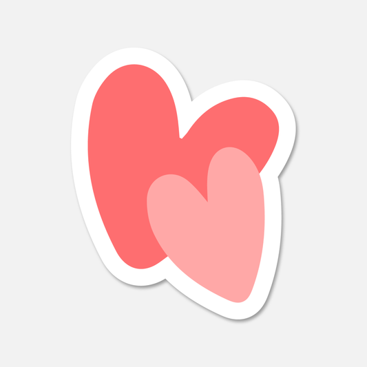 Two Pink Hearts Valentine's Day Sticker | Footnotes Paper