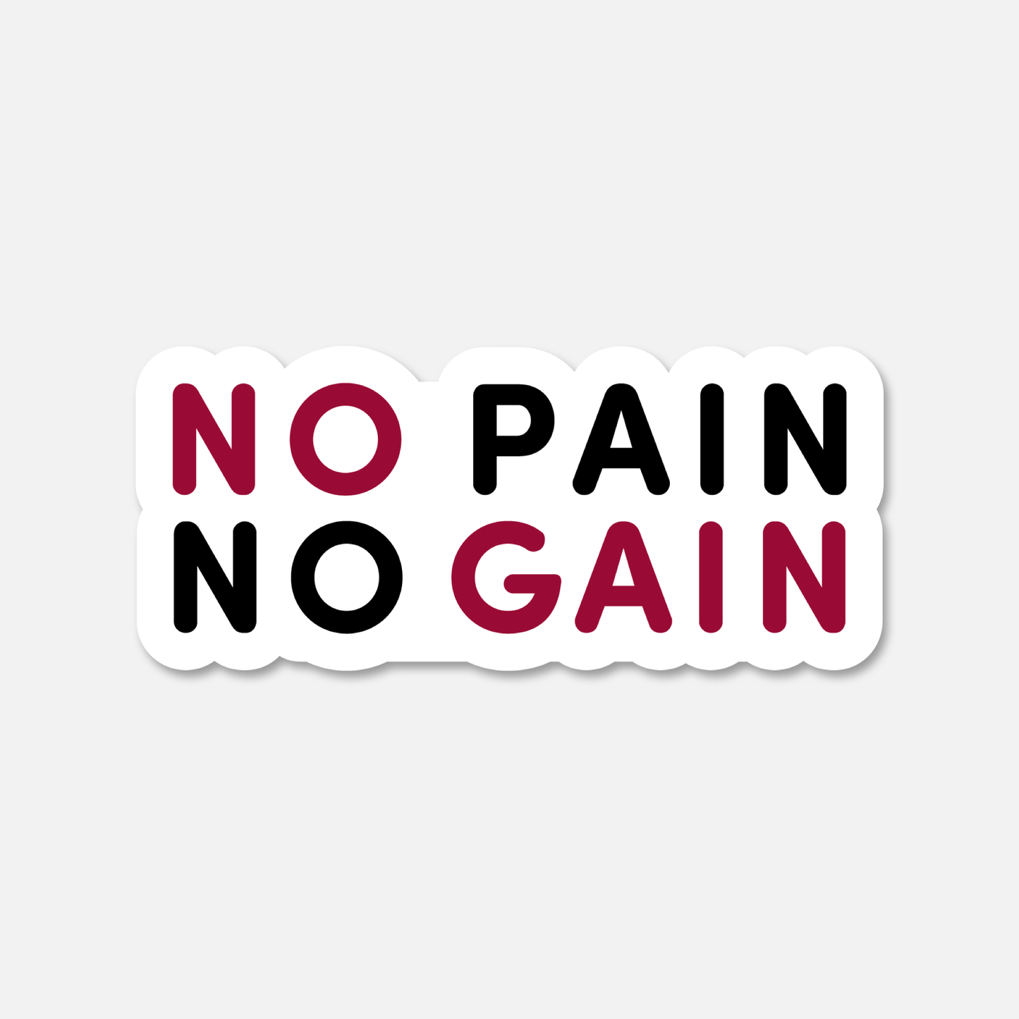 No Pain No Gain Motivational Sticker | Footnotes Paper