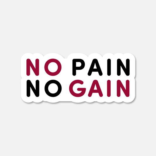 No Pain No Gain Motivational Sticker | Footnotes Paper