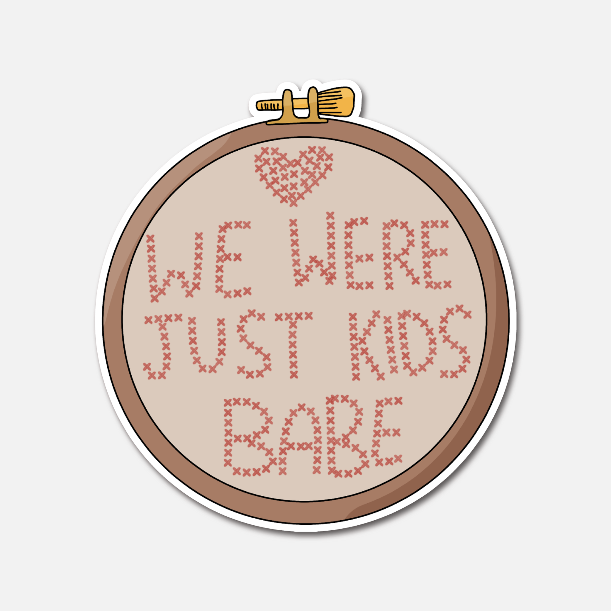 We Were Just Kids Babe Cross-stitch LOML - Aesthetic Waterproof Stickers for Water Bottles