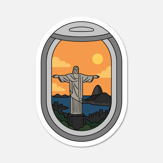 Airplane Window Brazil Travel Sticker