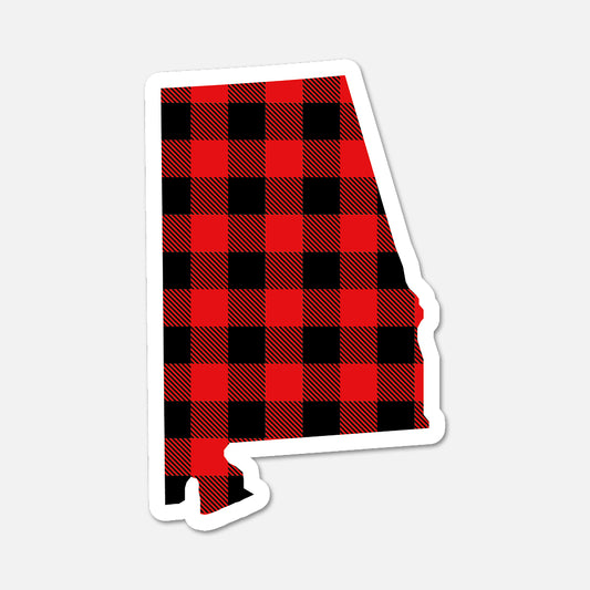 Red and black checkered pattern on a white background