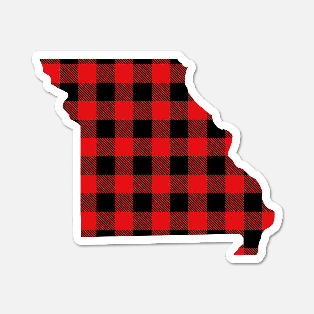 Missouri US State Sticker Buffalo Plaid