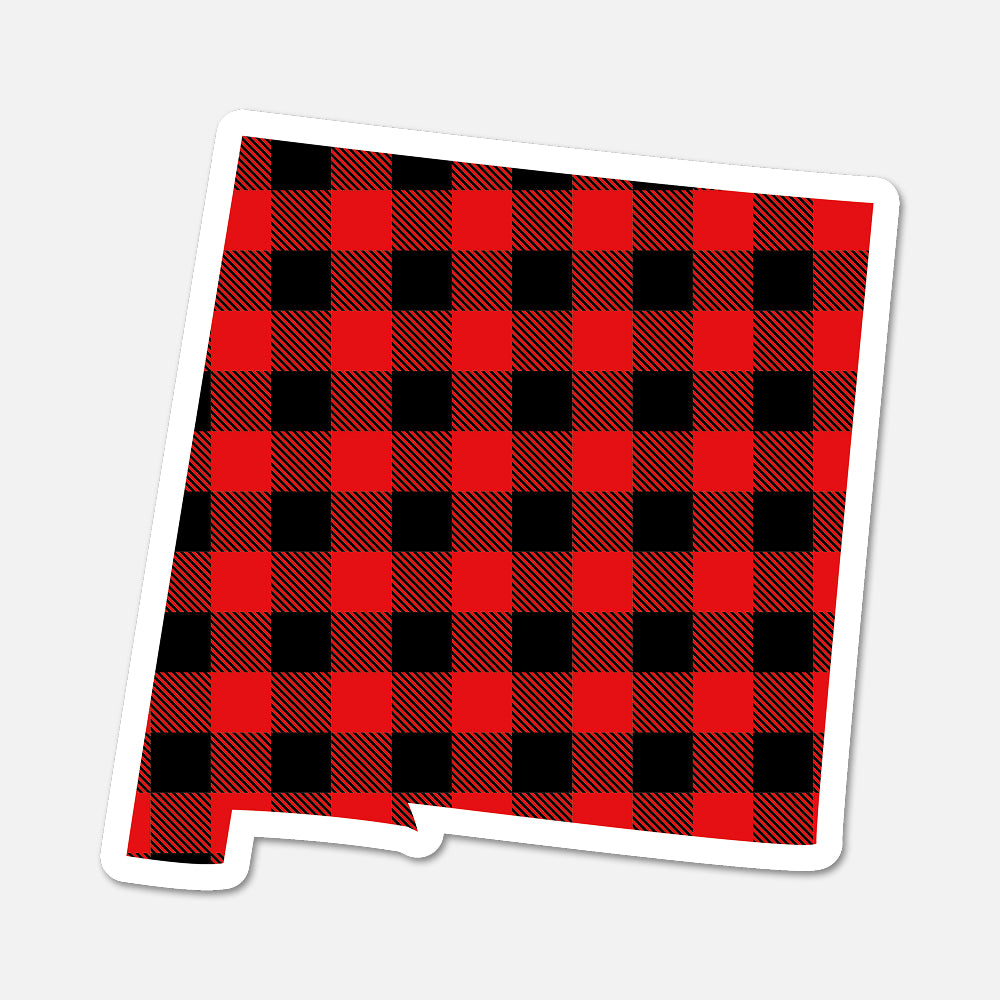 Red and black checkered pattern New Mexico - on a white background