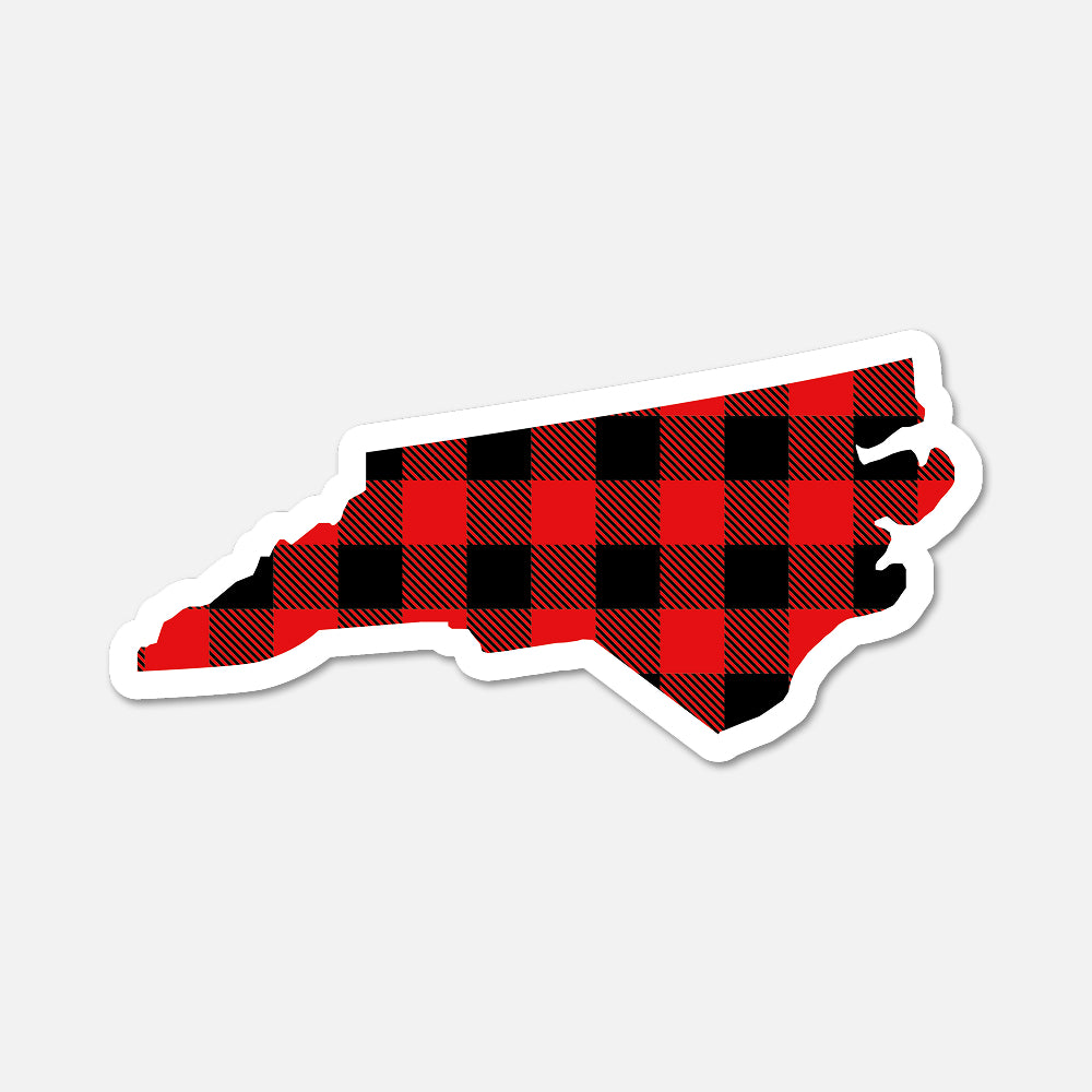 North Carolina US State Sticker Buffalo Plaid