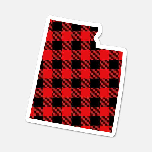 Red and black plaid pattern on a white background Utah State
