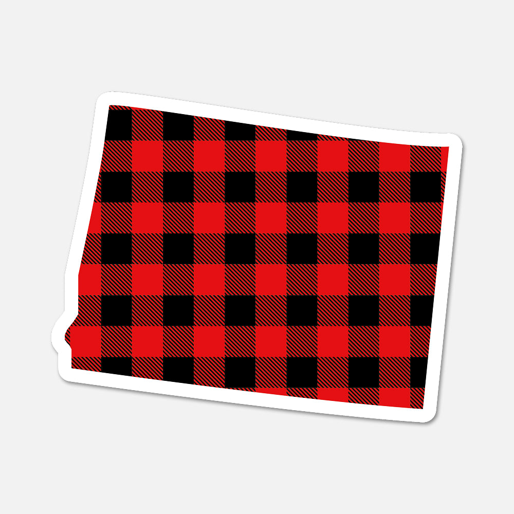 Red and black plaid pattern on a white background