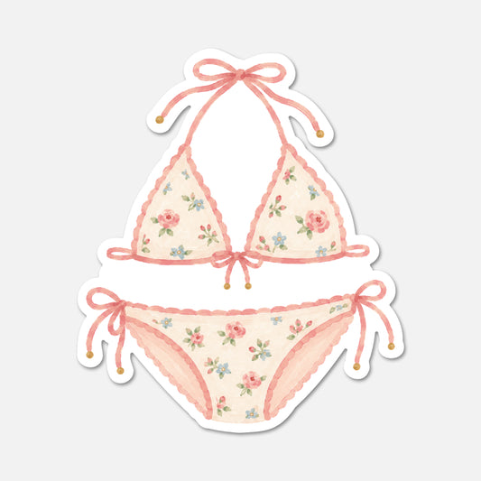 floral bikini cottagecore sticker on white background