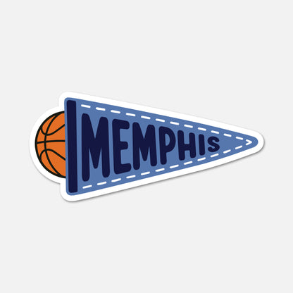 hand drawn Memphis basketball pennant sports sticker on white background