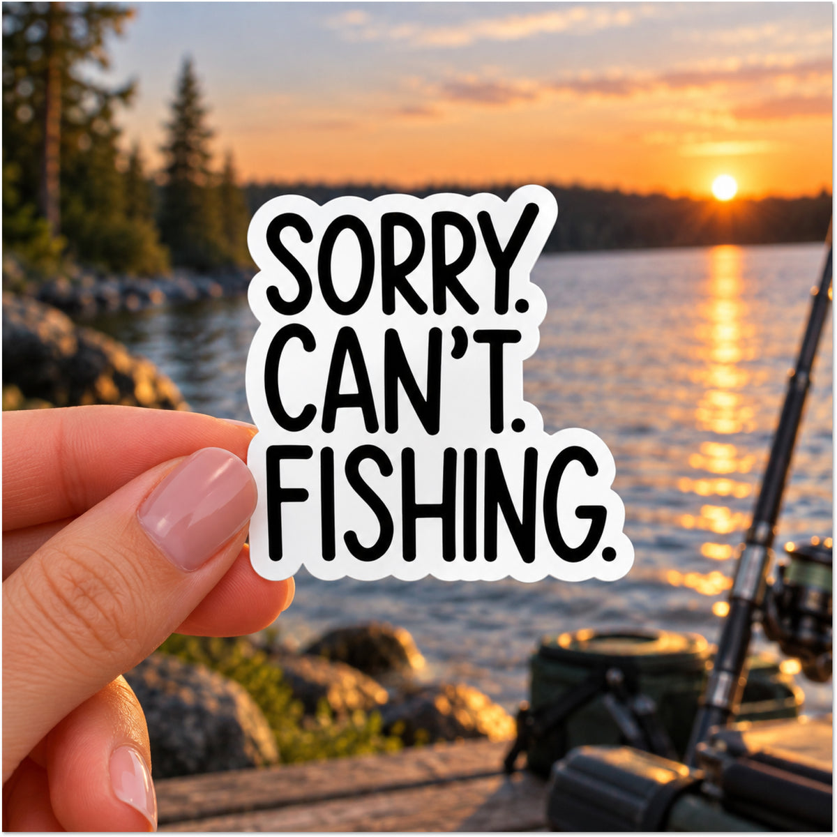 Sorry Can't Fishing text sports sticker