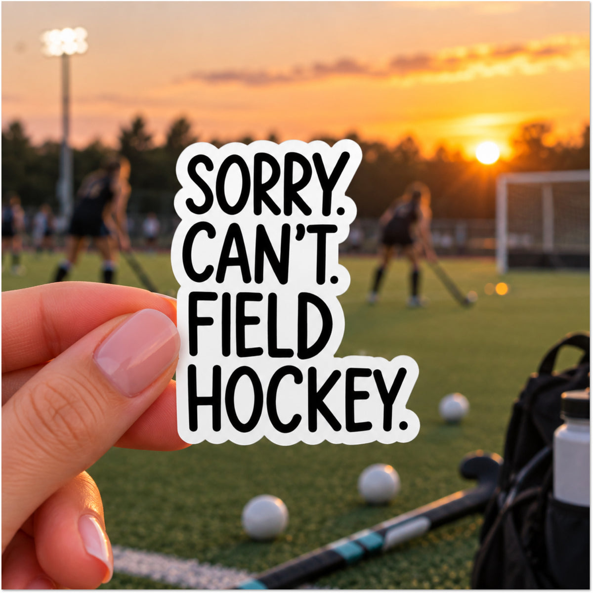 Sorry Can't Field Hockey text sports sticker