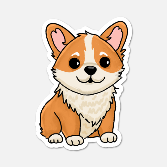 Percy Corgi Butt Die-Cut Sticker | Waterproof Dog Decal with Matte Finish