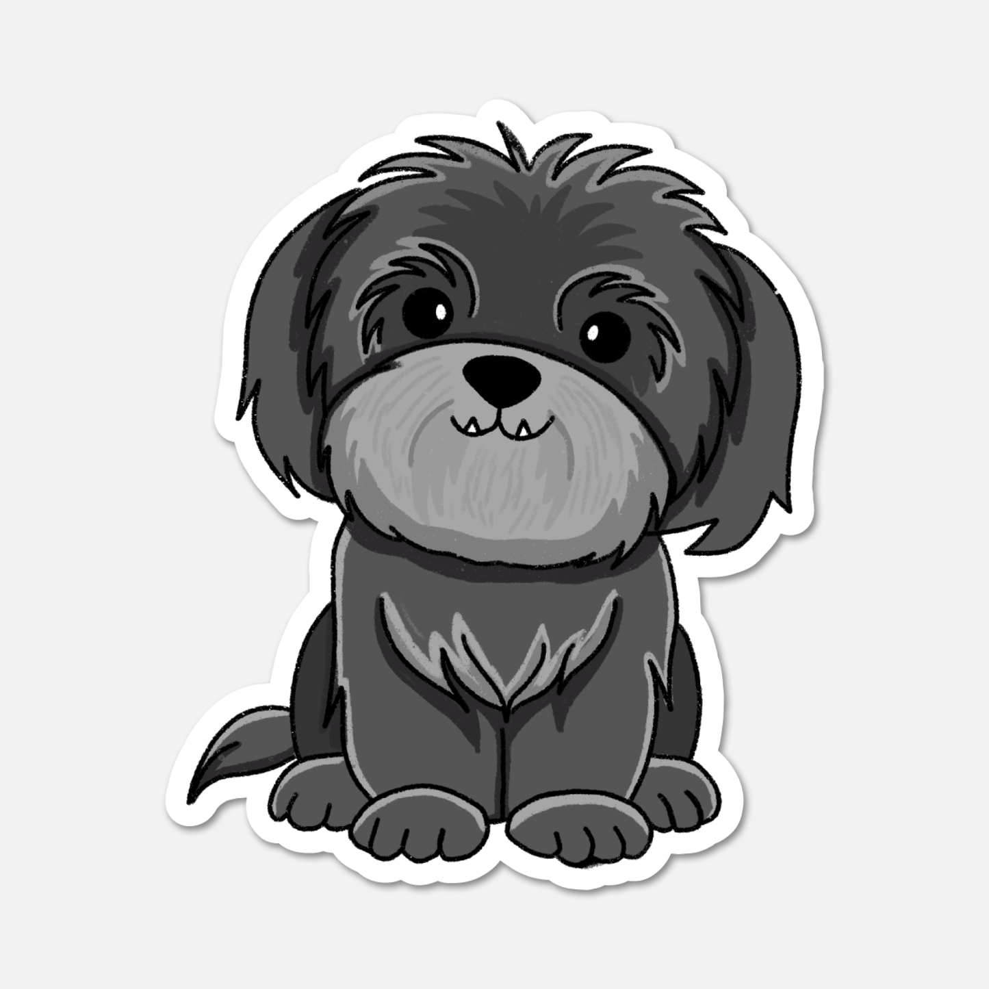 Pepper Black Dog Die-Cut Sticker | Waterproof Pet Decal with Matte Finish