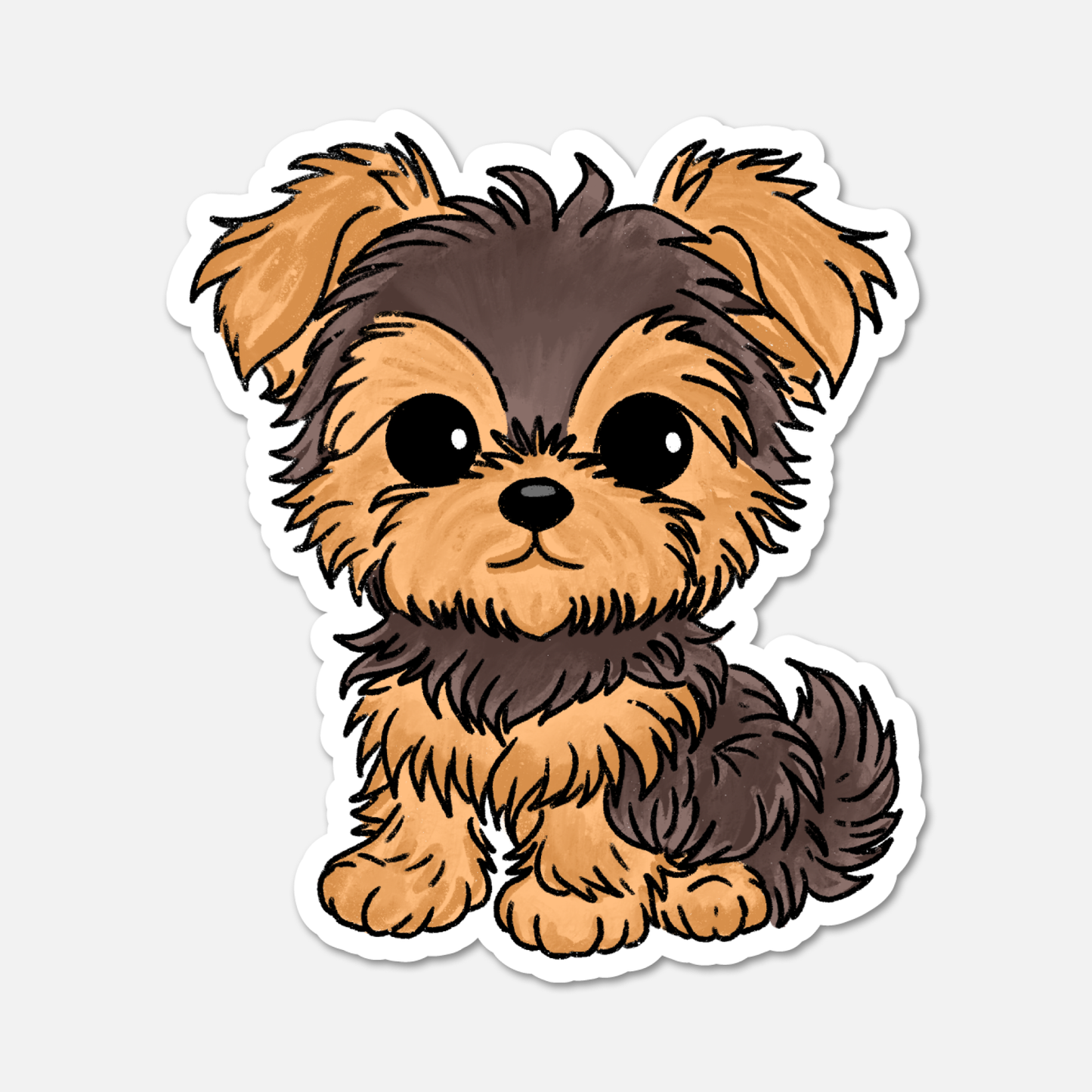 Minnie Yorkie Die-Cut Sticker | Waterproof Small Dog Decal with Matte Finish