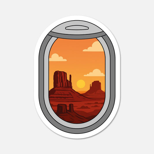 Airplane Window, Arizona Travel Sticker - Footnotes Paper