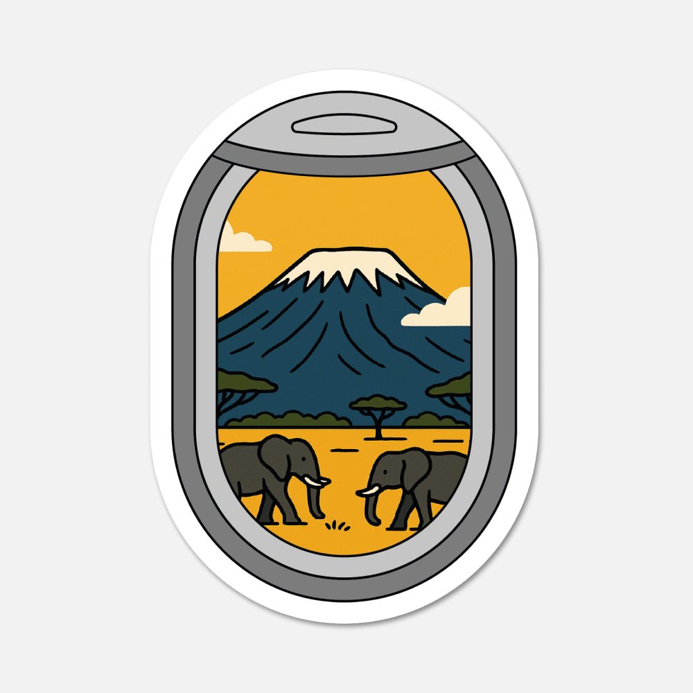 Airplane Window Mount Kilimanjaro, Africa Travel Sticker - Footnotes Paper