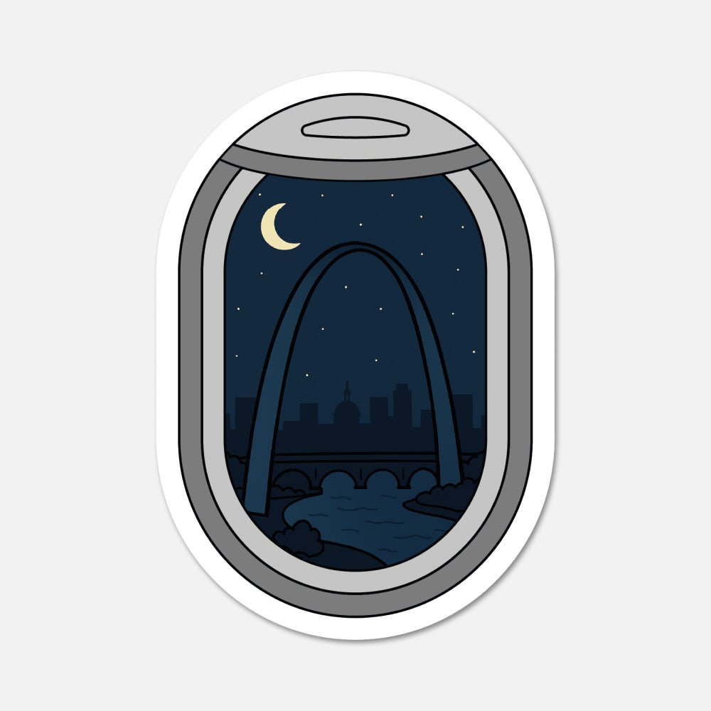 Airplane Window St. Louis, Missouri Travel Sticker - Footnotes Paper