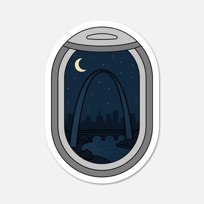 Airplane Window St. Louis, Missouri Travel Sticker - Footnotes Paper