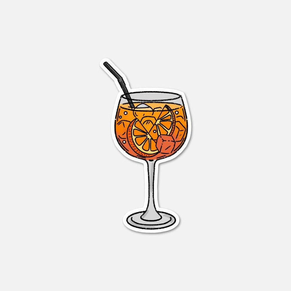 Cocktail Hour Sticker Aperol Spritz Cocktail Sticker – Waterproof & Stylish – Footnotes Paper