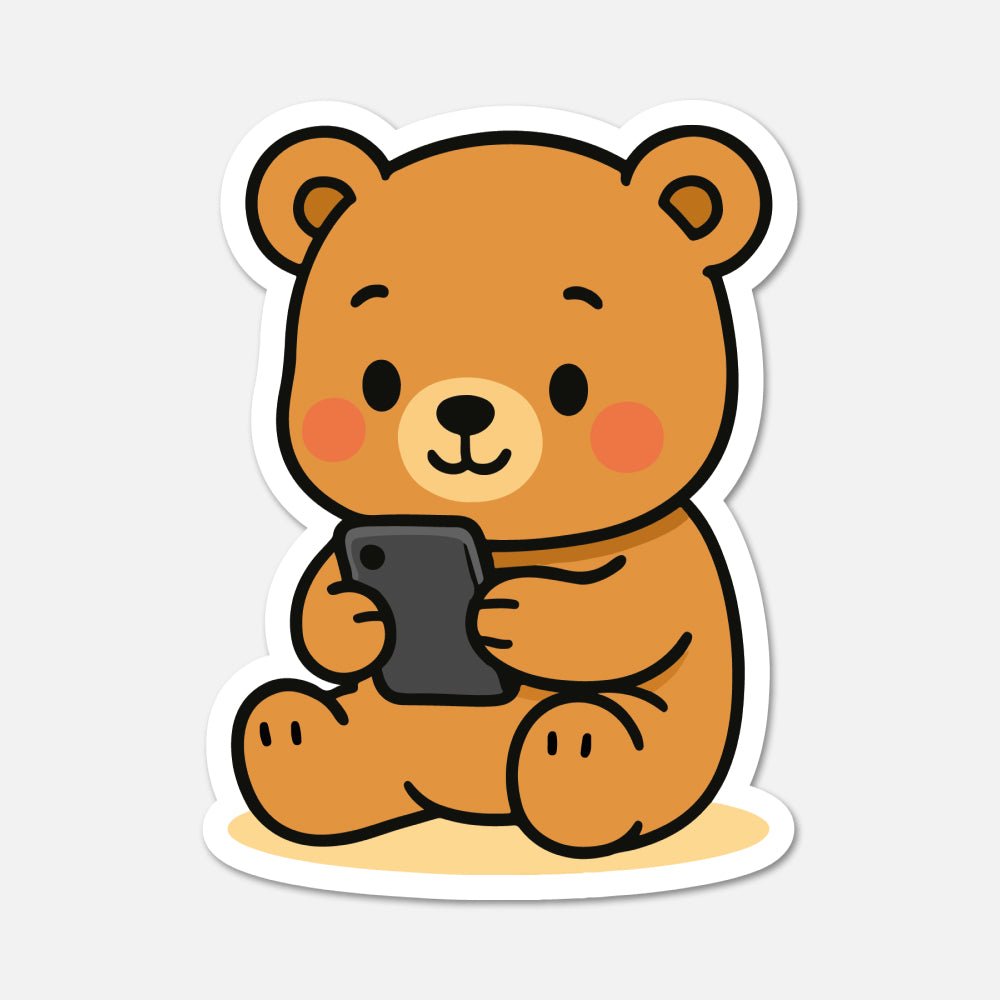Benedict Bear Phone - Animal Sticker - Footnotes Paper