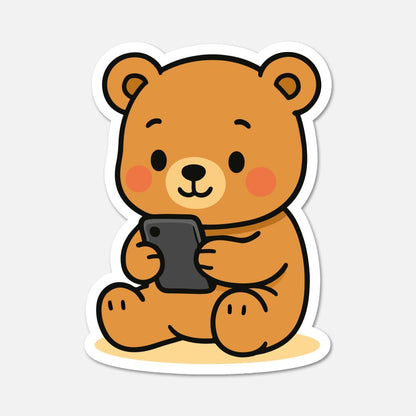 Benedict Bear Phone - Animal Sticker - Footnotes Paper