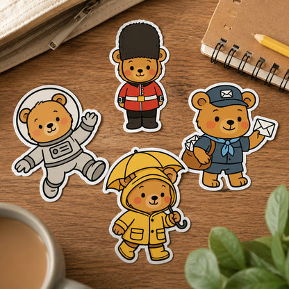 Benedict Bear Pilot - Animal Sticker - Footnotes Paper