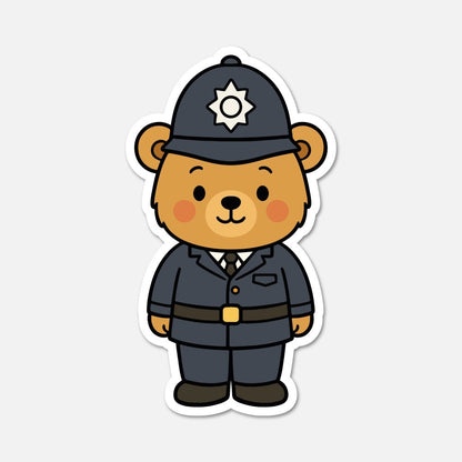 Benedict Bear Policeman - Animal Sticker - Footnotes Paper