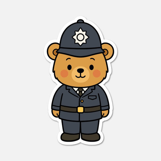 Benedict Bear Policeman - Animal Sticker - Footnotes Paper