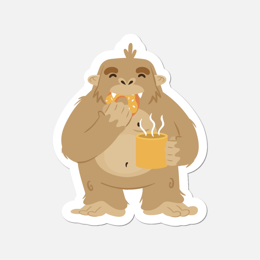 Bigfoot Drinking Coffee Sticker – Footnotes Paper