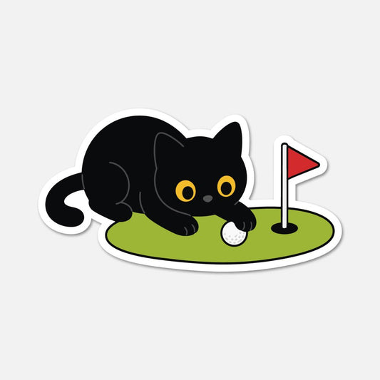 Black Cat Golf - Sports Sticker - Footnotes Paper