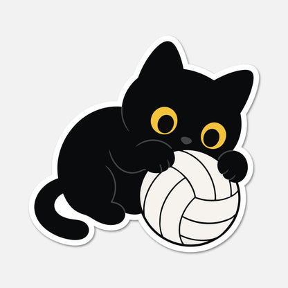Black Cat Volleyball - Sports Sticker - Footnotes Paper