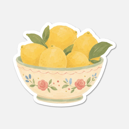 Bowl Of Lemons - Food Sticker - Footnotes Paper