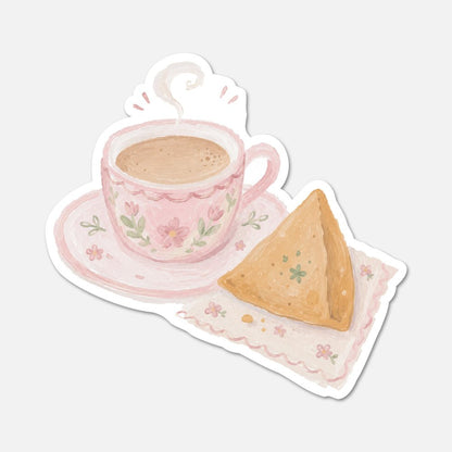 Chai With Samosa - Food Sticker - Footnotes Paper