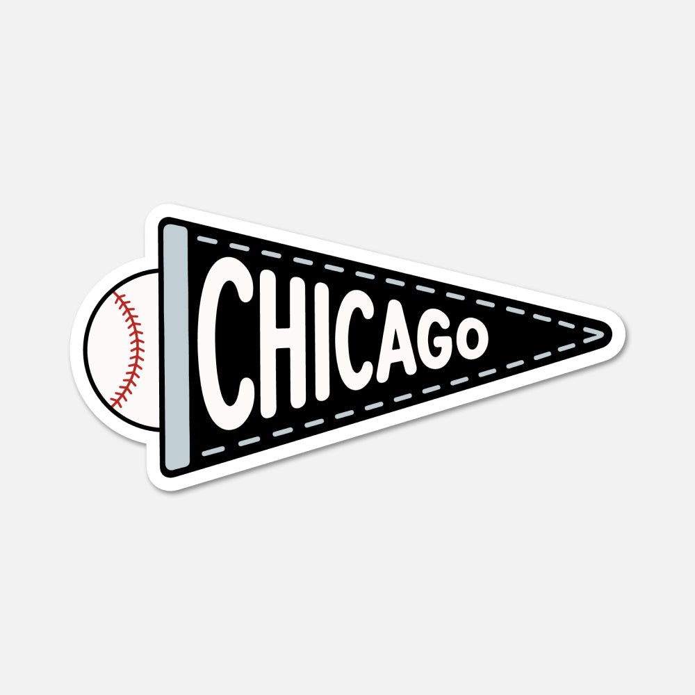 Chicago Baseball Pennant (W) - Sports Sticker - Footnotes Paper