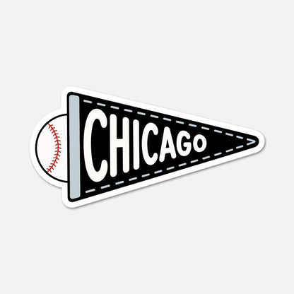Chicago Baseball Pennant (W) - Sports Sticker - Footnotes Paper