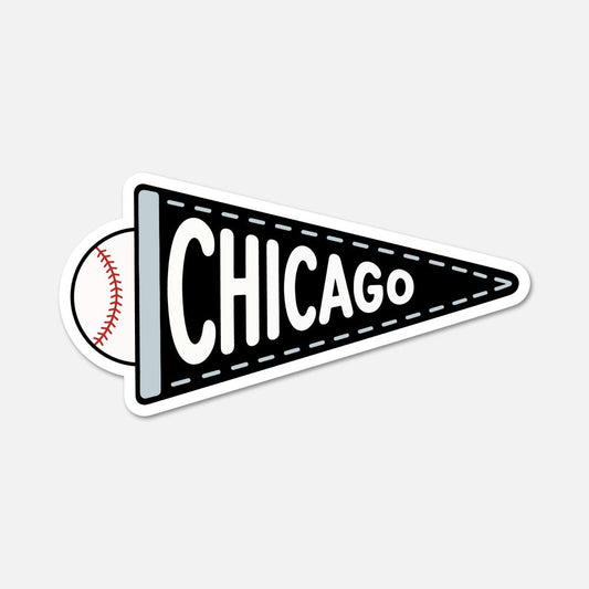 Chicago Baseball Pennant (W) - Sports Sticker - Footnotes Paper