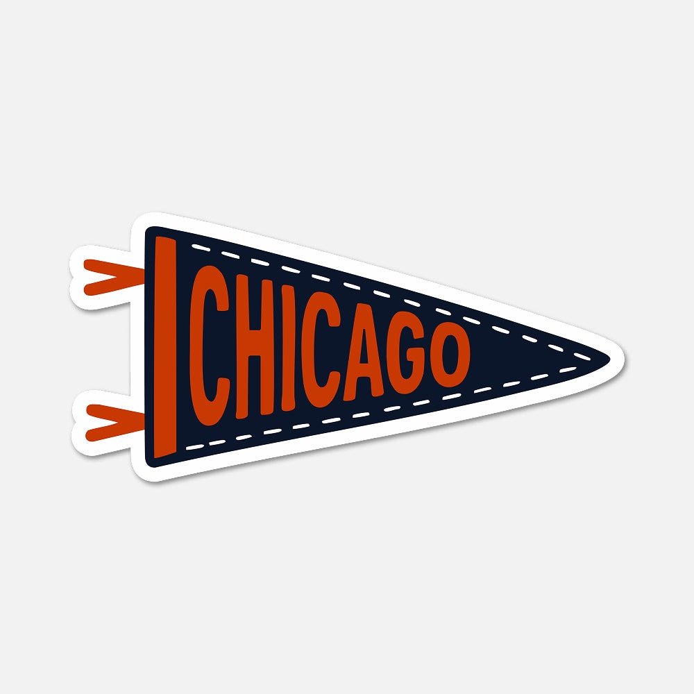 Chicago Football Pennant Sticker - Footnotes Paper